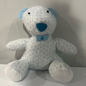 Blue Star Patterned Stuffed Bear
